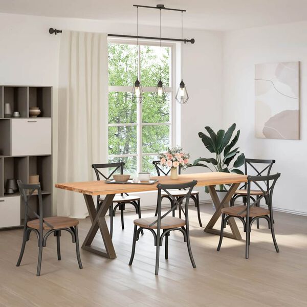 vidaXL Nohy k j&iacute;deln&iacute;mu stolu 2 ks př&iacute;rodn&iacute; ocel 70 x (72-73,3) cm ocel