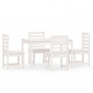 vidaXL 5dílný zahradní jídelní set bílý masivní borové dřevo