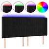 vidaXL Čelo postele s LED čern&eacute; 203 x 16 x 118/128 cm samet
