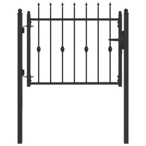vidaXL Br&aacute;na na plot ASTEN 100 x 75 cm Kov Čern&aacute; Zamykateln&eacute;
