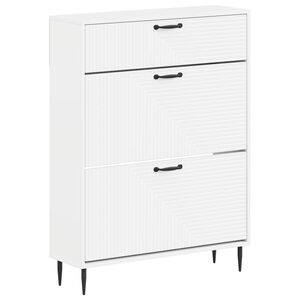 vidaXL Skř&iacute;ň na obuv HAARLEM 78 x 24 x 103 cm Kompozitn&iacute; dřevo B&iacute;l&aacute;