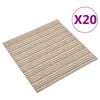 vidaXL Koberec 20 pcs Pruhovan&aacute; b&eacute;žov&aacute; 50 x 50 cm 100% polypropylen
