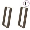 vidaXL Nohy k j&iacute;deln&iacute;mu stolu ve tvaru U, 2 ks, př&iacute;rodn&iacute; ocel, 50 x (72-73) cm, ocel