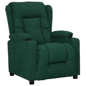 vidaXL Polohovac&iacute; křeslo tmavě zelen&eacute; textil