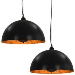 vidaXL Stropn&iacute; sv&iacute;tidla 2 ks černo-zlat&aacute; polokulov&aacute; 40 cm E27