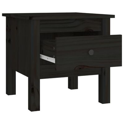 vidaXL Odkládací stolek černý 40 x 40 x 39 cm masivní borovice