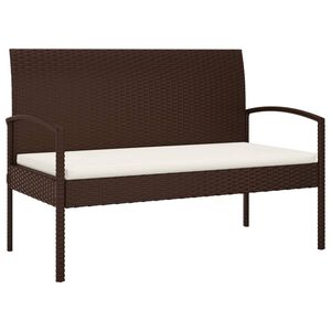 vidaXL Zahradn&iacute; lavice s podu&scaron;kou hněd&aacute; 105 cm polyratan