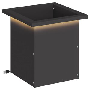 vidaXL Zahradn&iacute; truhl&iacute;k s LED osvětlen&iacute;m Čern&aacute; 30 x 30 x 30 cm Ocel
