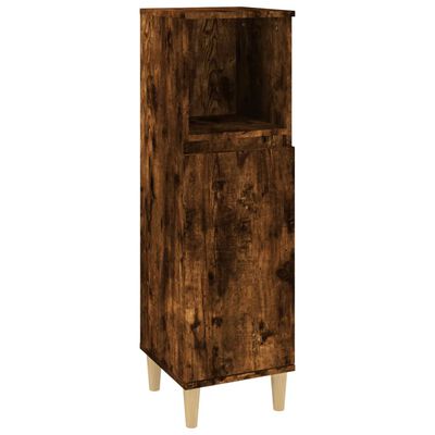 vidaXL Koupelnová skříňka kouřový dub 30x30x100 cm kompozitní dřevo