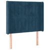 vidaXL Čelo postele typu u&scaron;&aacute;k tmavě modr&aacute; 103x16x118/128 cm samet