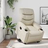 vidaXL Elektrické zvedací polohovací křeslo krémové umělá kůže