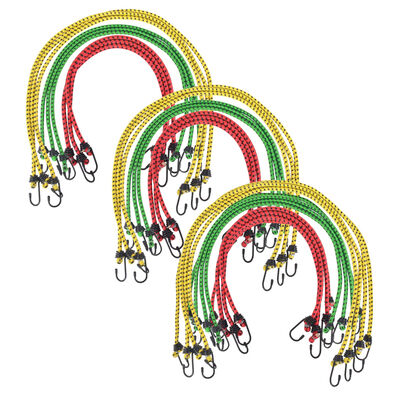 vidaXL Upínací elastická lana 60/80/100 cm, červené/žluté/zelené 30 ks