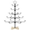 vidaXL Kovov&yacute; v&aacute;nočn&iacute; stromeček s drž&aacute;kem KUOPIO 90 cm Ocel Čern&aacute;