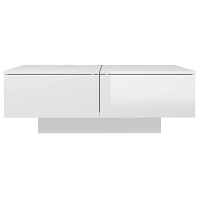 vidaXL Konferenční stolek bílý vysoký lesk 90 x 60 x 31 cm dřevotříska