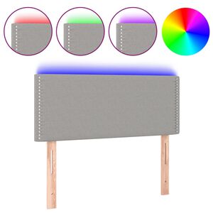 vidaXL Čelo postele s LED světle &scaron;ed&eacute; 80 x 5 x 78/88 cm textil