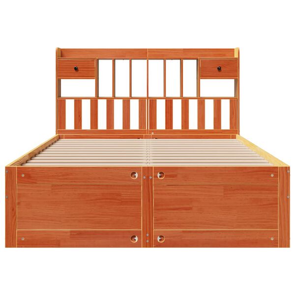 vidaXL Postel s knihovnou bez matrace 140 x 200 cm masivn&iacute; borovice