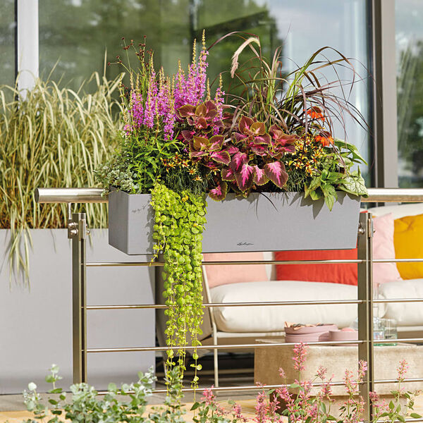 LECHUZA Truhl&iacute;k BALCONERA Stone 80 ALL-IN-ONE &scaron;ed&yacute;