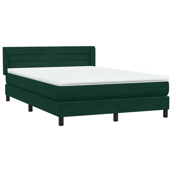 vidaXL Box spring postel s matrac&iacute; tmavě zelen&aacute; 160x210 cm samet