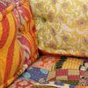vidaXL Pouf patchwork textil
