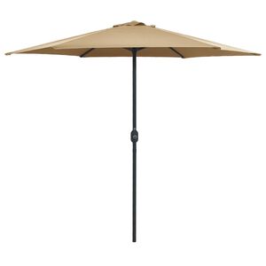 vidaXL Zahradn&iacute; slunečn&iacute;k s hlin&iacute;kovou tyč&iacute; 270 x 246 cm taupe