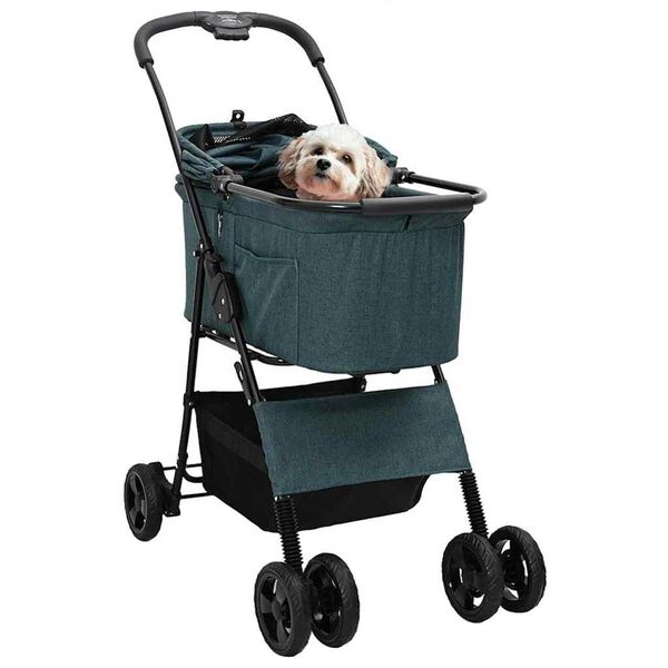 vidaXL Skládací kočárek pro domácí mazlíčky Zelená 81 x 47 x 99 cm