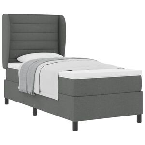 vidaXL Postel s boxspringem s matrac&iacute; Tmavě &scaron;ed&aacute; 100 x 200 cm textil