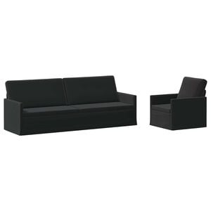 vidaXL Set pohovek 2 pcs Čern&aacute; Samet