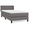 vidaXL Box spring postel s matrac&iacute; &scaron;ed&aacute; 80 x 200 cm uměl&aacute; kůže