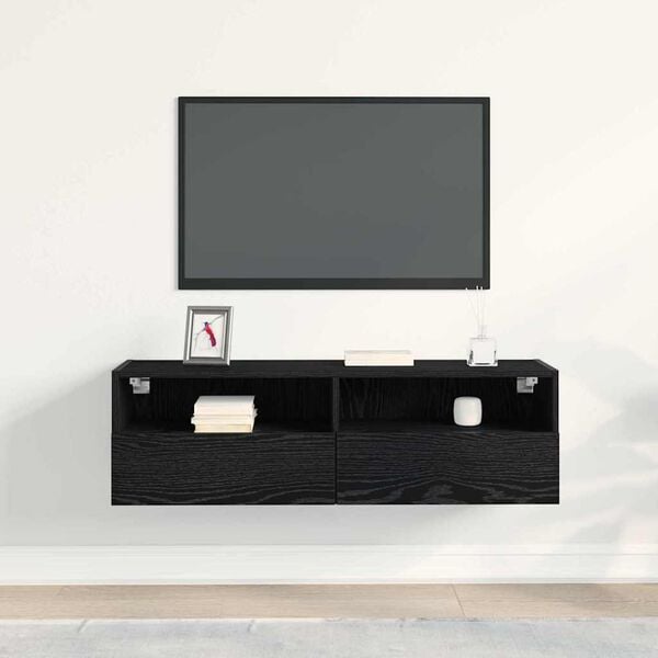 vidaXL TV wall cabinet Čern&yacute; dub 100 x 30 x 30 cm kompozitn&iacute; dřevo
