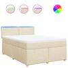 vidaXL Box spring postel s matrac&iacute; kr&eacute;mov&aacute; 160x200 cm textil