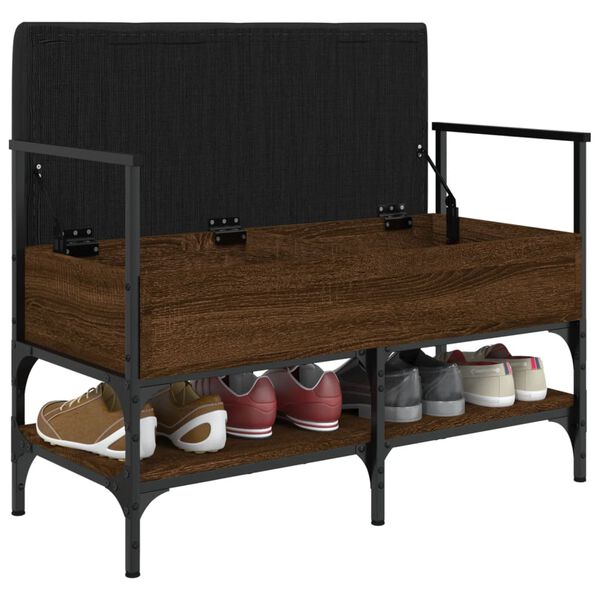 vidaXL Lavice s botníkem hnědý dub 85,5x42x57,5 cm kompozitní dřevo