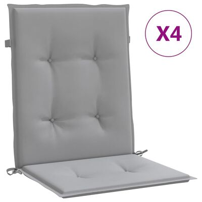vidaXL Podušky na židli nízké opěradlo 4 ks šedé oxford