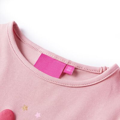 Dětské tričko s dlouhým rukávem světle růžové 92