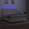 vidaXL Box spring postel s matrac&iacute; a LED kr&eacute;mov&aacute; 180x200 cm textil