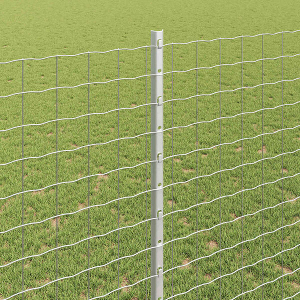 vidaXL Plotov&yacute; sloupek. 5 pcs Stř&iacute;brn&aacute; 140 cm Ocel