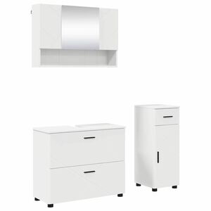 vidaXL Sada koupelnov&eacute;ho n&aacute;bytku 3 pcs B&iacute;l&aacute; Skl&aacute;dan&eacute; dřevo a kov