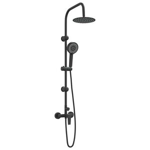 vidaXL Sprchov&yacute; syst&eacute;m Čern&aacute; Nerezov&aacute; ocel 21 x 48 x 112 cm