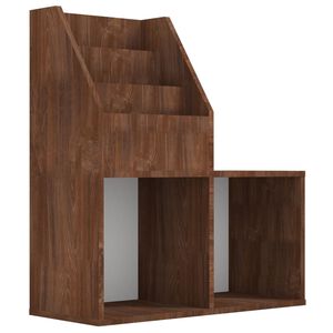 vidaXL Dětsk&yacute; reg&aacute;l na časopisy hněd&yacute; dub 71 x 30 x 78,5 cm kompozit
