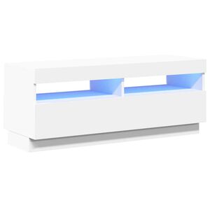 vidaXL TV skř&iacute;ňka s LED osvětlen&iacute;m b&iacute;l&aacute; 100 x 35 x 40 cm