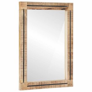 vidaXL Zrcadlo N&aacute;stěnn&yacute; se zrcadlem Hněd&aacute; a čern&aacute; 70 x 50 x 3 cm Sklo