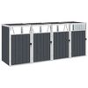 vidaXL Př&iacute;stře&scaron;ek na 4 popelnice antracitov&yacute; 286 x 81 x 121 cm ocel