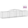 vidaXL Klenut&eacute; gabionov&eacute; ko&scaron;e 11 ks 300x50x60/80 cm pozinkovan&eacute; železo