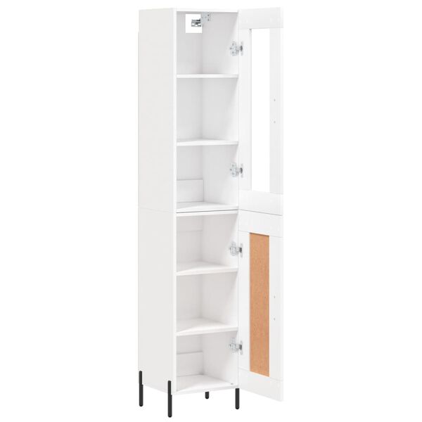 vidaXL Skř&iacute;ň highboard b&iacute;l&aacute; 34,5 x 34 x 180 cm kompozitn&iacute; dřevo