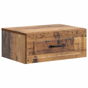 vidaXL N&aacute;stěnn&yacute; nočn&iacute; stolek se z&aacute;suvkou Star&eacute; dřevo 49 x 34,5 x 20 cm