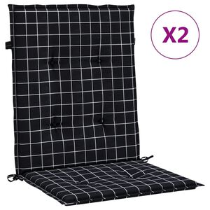 vidaXL Podu&scaron;ky na židli s n&iacute;zk&yacute;m opěradlem 2 ks čern&eacute; k&aacute;rovan&eacute; textil