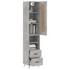vidaXL Skř&iacute;ň highboard betonově &scaron;ed&aacute; 34,5x34x180 cm kompozitn&iacute; dřevo