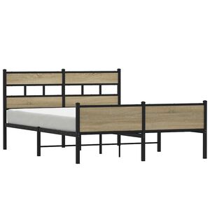 vidaXL Kovov&yacute; r&aacute;m postele bez matrace dub sonoma 160 x 200 cm
