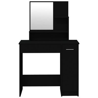 vidaXL Toaletní stolek se zrcadlem černý 86,5 x 35 x 136 cm