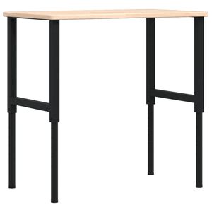 vidaXL Pracovn&iacute; stůl 100 x 60 x (71,5&ndash;98) cm masivn&iacute; dub obd&eacute;ln&iacute;kov&yacute;