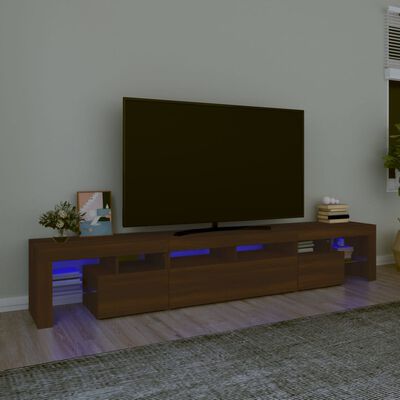 vidaXL TV skříňka s LED osvětlením hnědý dub 230x36,5x40 cm